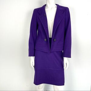 Riani Purple Two Piece Wool Skirt Suit set